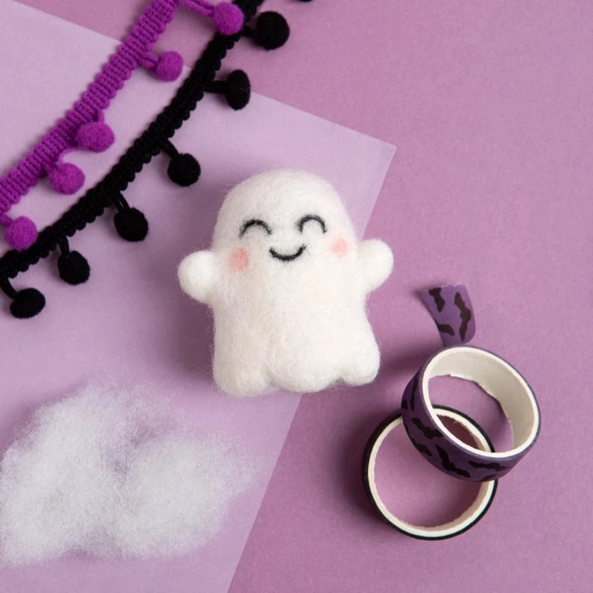 Happy Ghost Mini Needle Felting Kit Kit Hawthorn Handmade