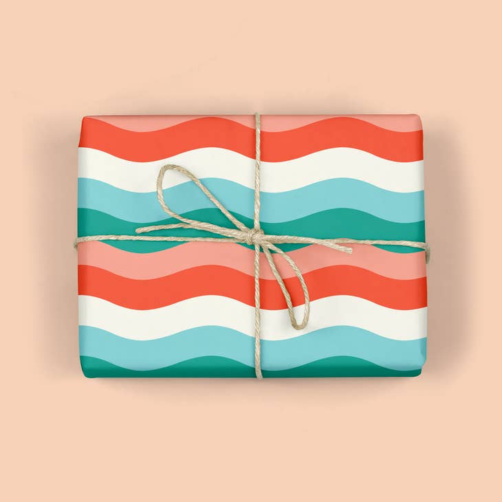 Holiday Retro Wave Gift Wrap Gift Wrap MellowWorks