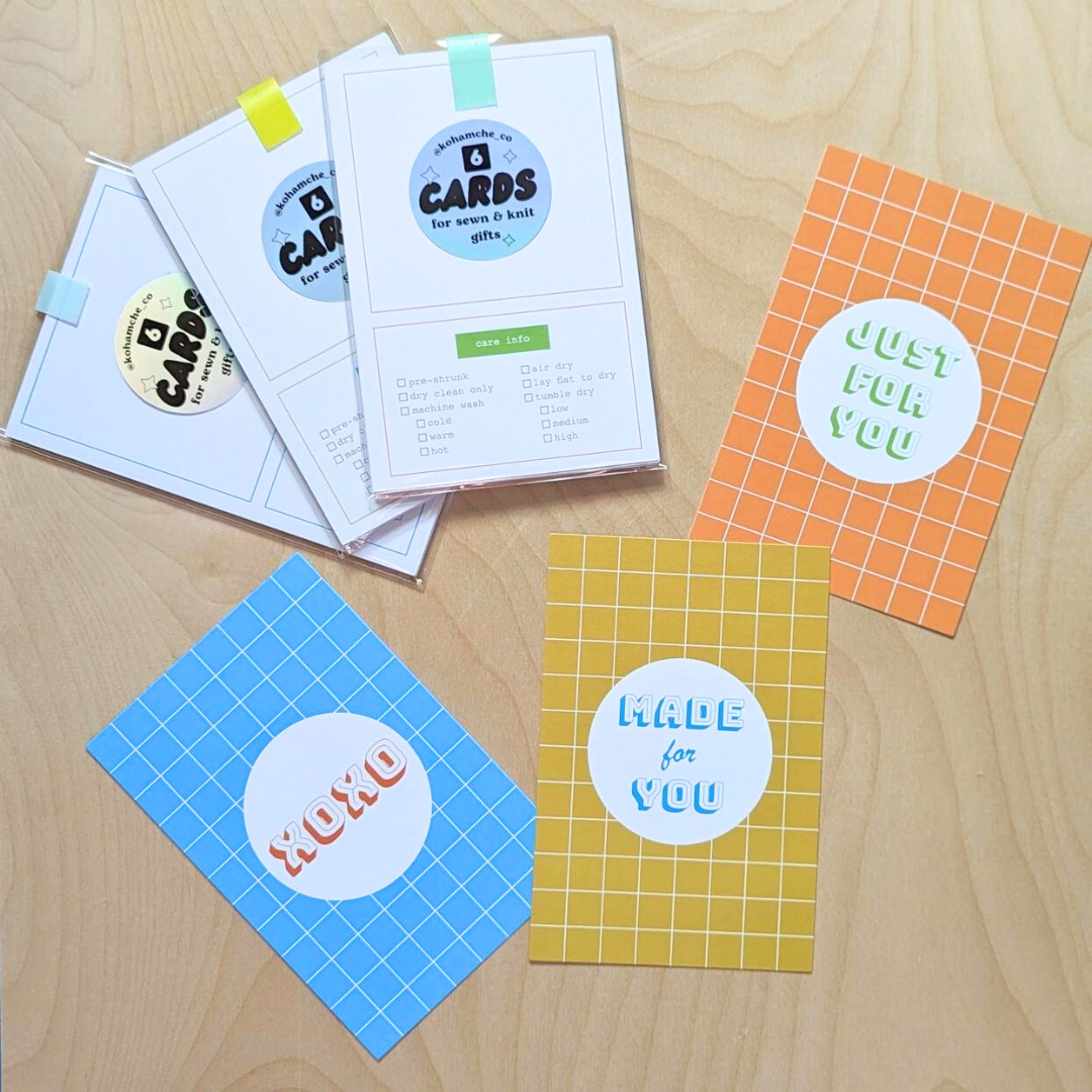 Cards with Care Instructions For Knit & Sewn Gifts Greeting Cards Kohamche