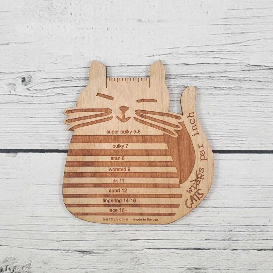 Cat-rinkles "Cats Per Inch" Yarn Gauge Tool Tools Katrinkles