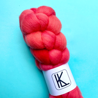 Hand Dyed Corriedale Fiber Fiber Lauritzen Dyed Fibers Cheery