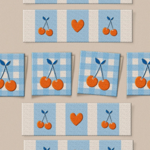 Cherries Square and Rectangle Garment Labels