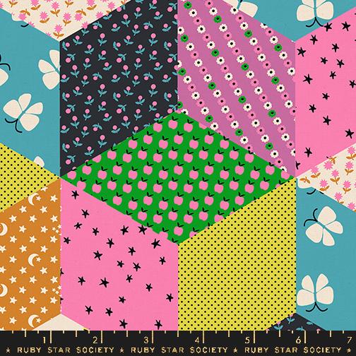 Ooh Lucky Lucky Tumbling Blocks Canvas by Ruby Star Society in