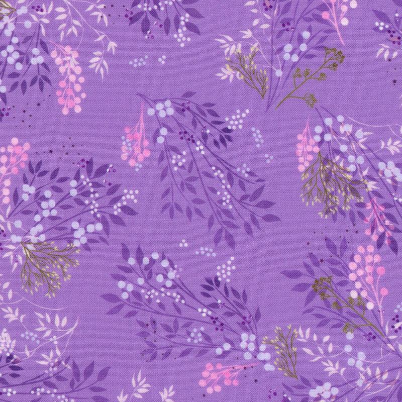 Deer Wilds Foliage by Robert Kaufman in Lilac Fabric Robert Kaufman