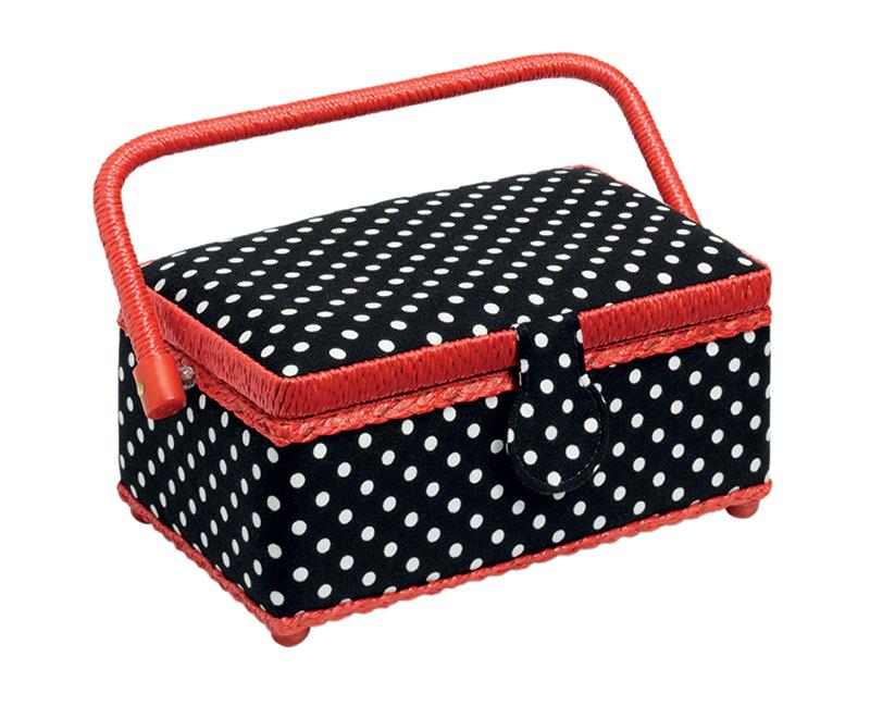 Black & White Dot Sewing Basket Notions Prym