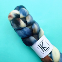 Hand Dyed Corriedale Fiber Fiber Lauritzen Dyed Fibers Evening Storm