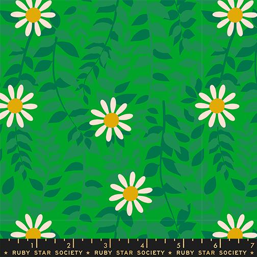 Flowerland Daisies by Ruby Star Society in Verdant