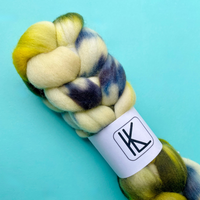 Hand Dyed Corriedale Fiber Fiber Lauritzen Dyed Fibers Forest and Sky