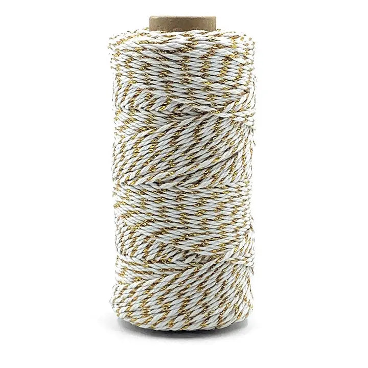 2mm Bakers Twine Gift Wrap May Arts Gold & White