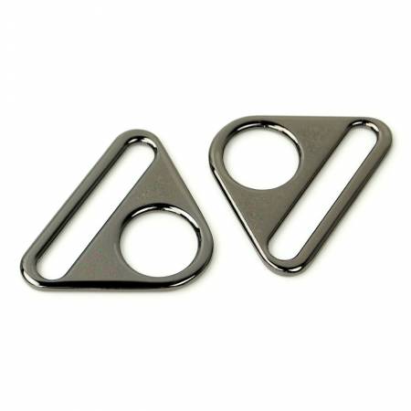 1-1/2 inch Flat Triangle Ring (Set of 2) - Gunmetal Notions By Annie
