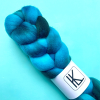 Hand Dyed Corriedale Fiber Fiber Lauritzen Dyed Fibers Into the Deep