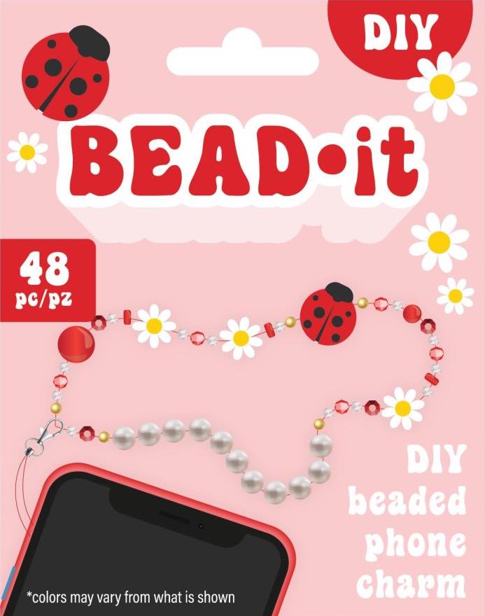 Bead It-DIY Phone Charm Kit in Ladybug Notions American Crafts