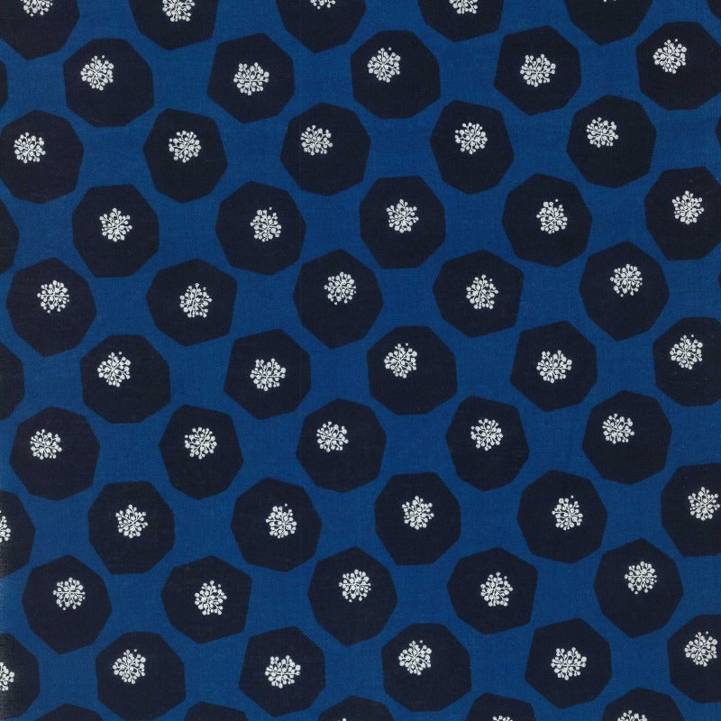 Echino Mellow Cotton Lawn by Kokka in Blue Fabric Kokka