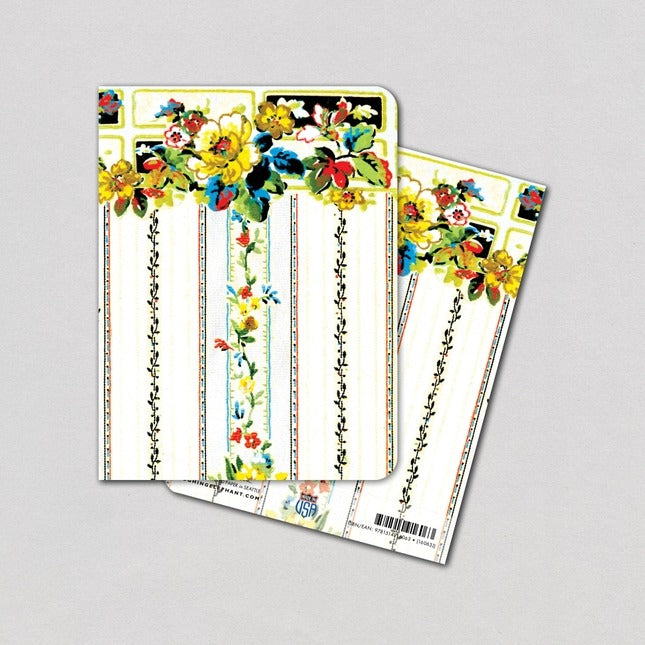 Retro floral design on a white background