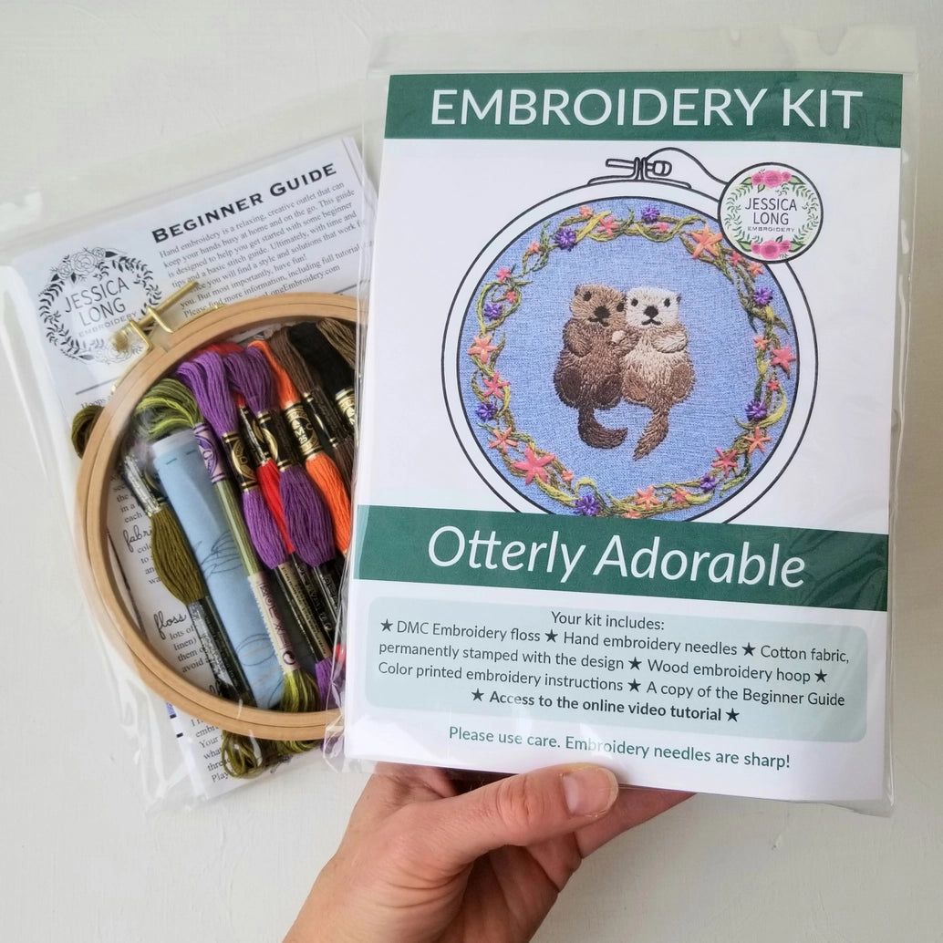 "Otterly Adorable" Landscape Embroidery Kit Jessica Long Embroidery