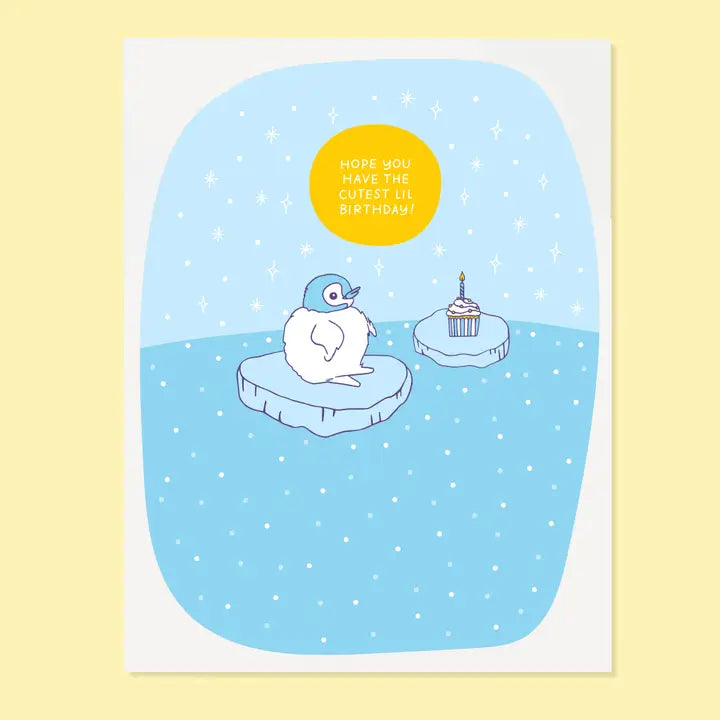 Lil penguin 'Hope you have the cutest lil birthday' card