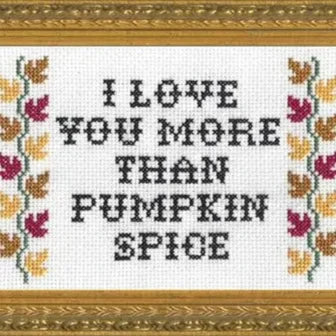I Love You More Than Pumpkin Spice Cross Stitch Kit