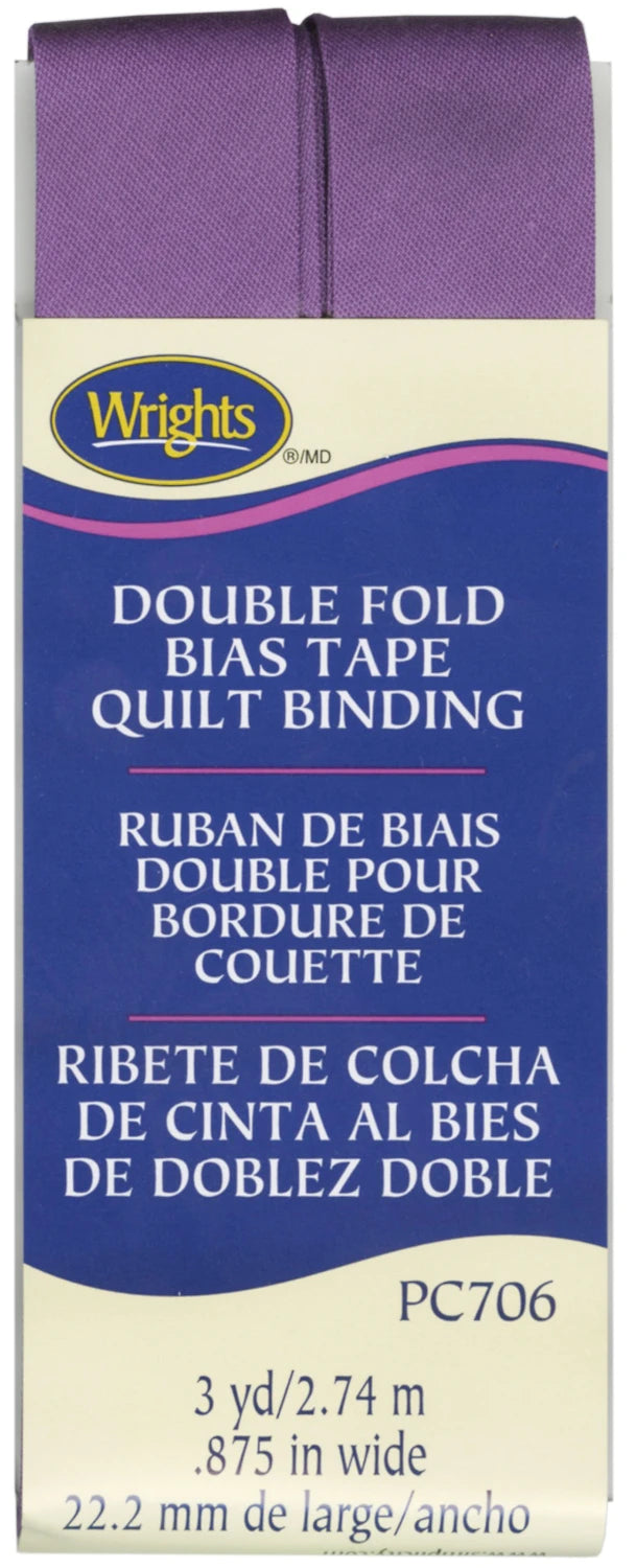 Wrights double fold quilt binding in purple