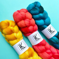 Hand Dyed Corriedale Fiber Fiber Lauritzen Dyed Fibers