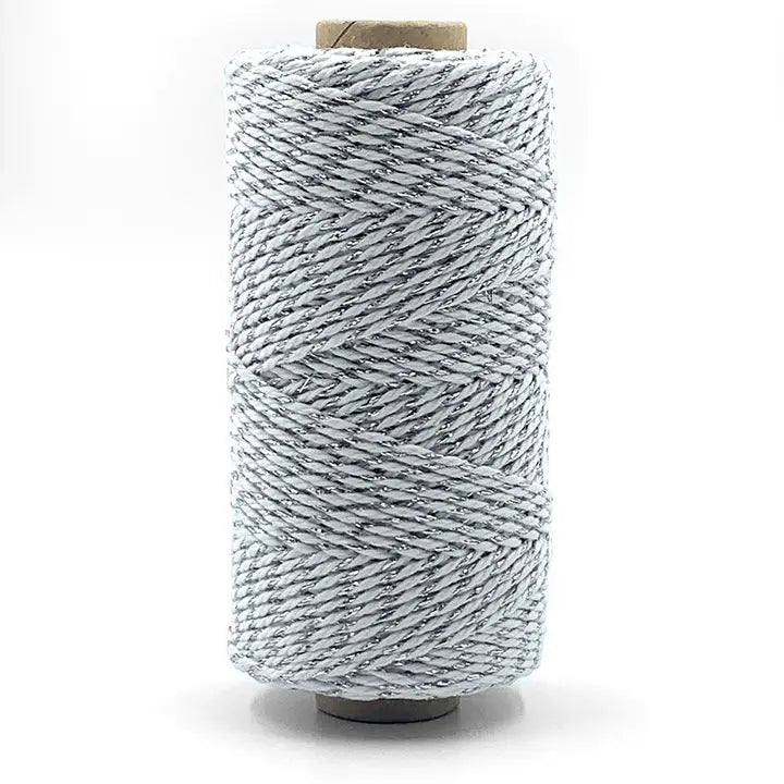2mm Bakers Twine Gift Wrap May Arts Silver & White