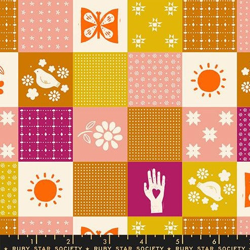 Sugar Maple Songbird Patchwork by Ruby Star Society in Melon Fabric Ruby Star Society