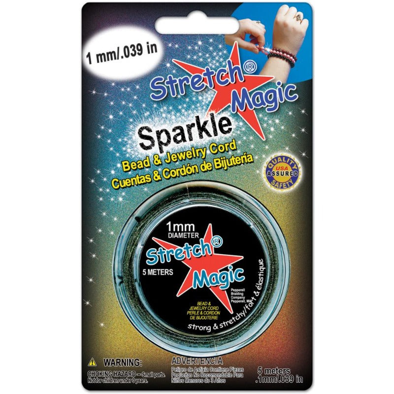 Stretch Magic Bead & Jewelry Cord-Silver Sparkle Notions Pepperell