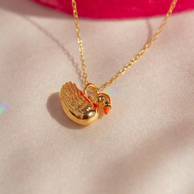 Swan Charm Necklace Accessories Wildflower.co