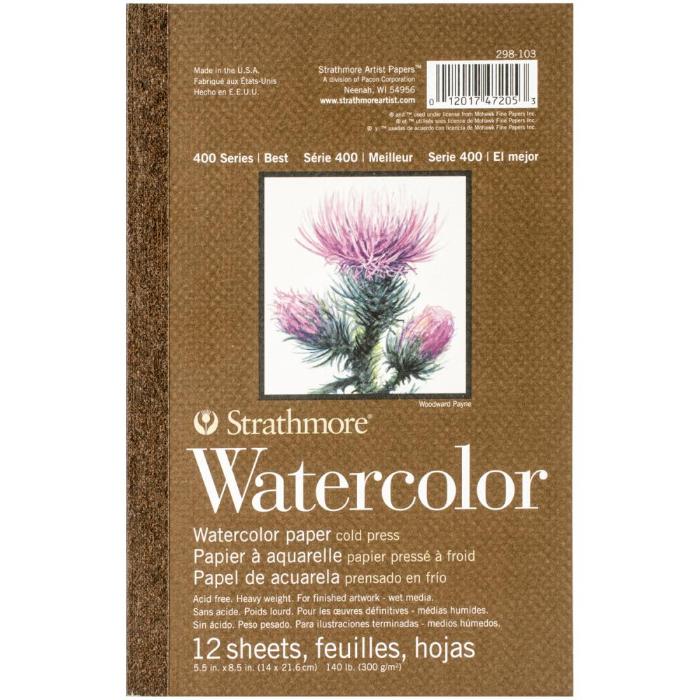Cold Press Watercolor Paper Pad, 140lb, 5.5x8.5 in Art Strathmore
