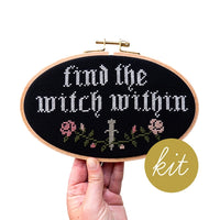 Find the Witch Within Cross Stitch Kit Needlework Junebug and Darlin