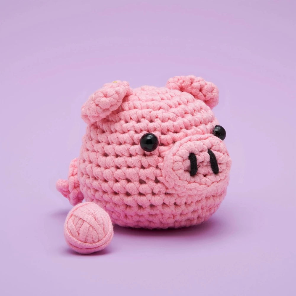 Bacon the Pig Beginner Crochet Kit Kit The Woobles
