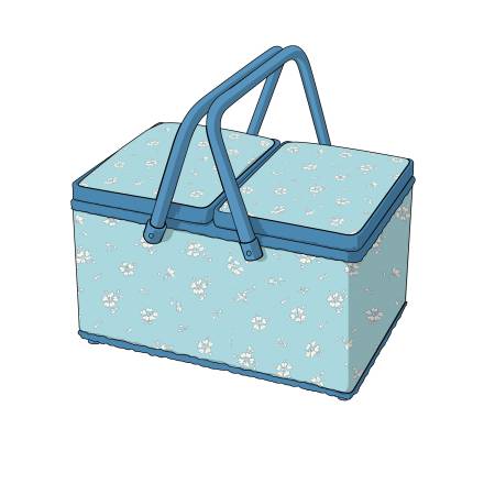 Roses Sewing Basket in Blue Roses Sewing Basket in Blue
