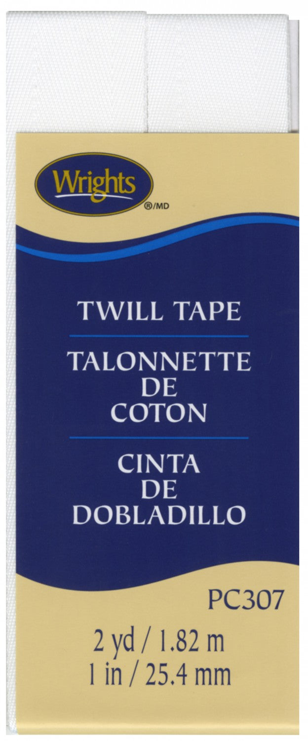 1 inch Twill Tape - White Notions Wrights