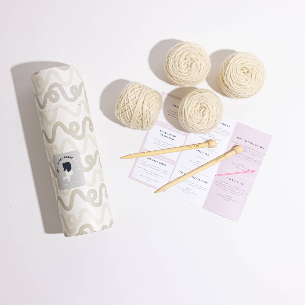 Knit Kit - The Chunky Scarf in Cream