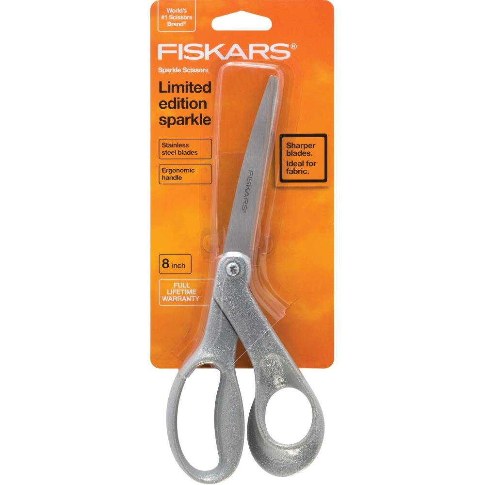 Premier 8 inch Bent Sparkle Scissors Tools Fiskars Silver