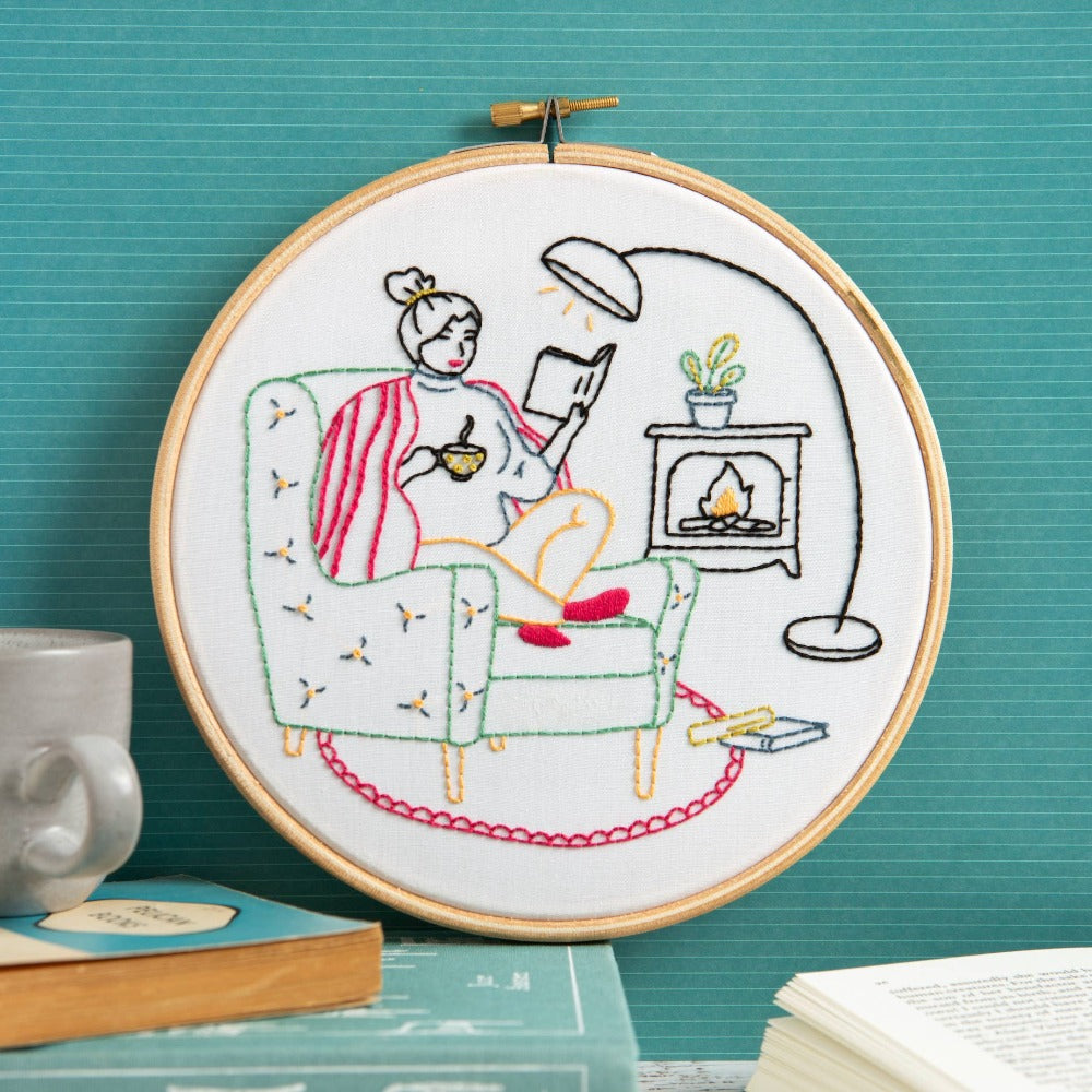 Book Lover Wonderful Women Embroidery Kit - Unwind