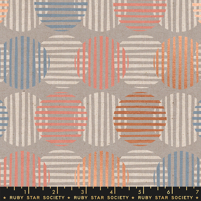 Unruly Nature Agate Linen Canvas by Ruby Star Society in Metallic Dove