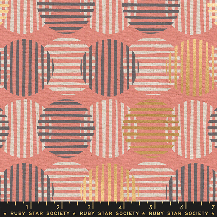 Unruly Nature Agate Linen Canvas by Ruby Star Society in Metallic Melon