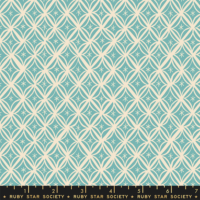 Camellia Macrame by Ruby Star Society in Turquoise Fabric Ruby Star Society