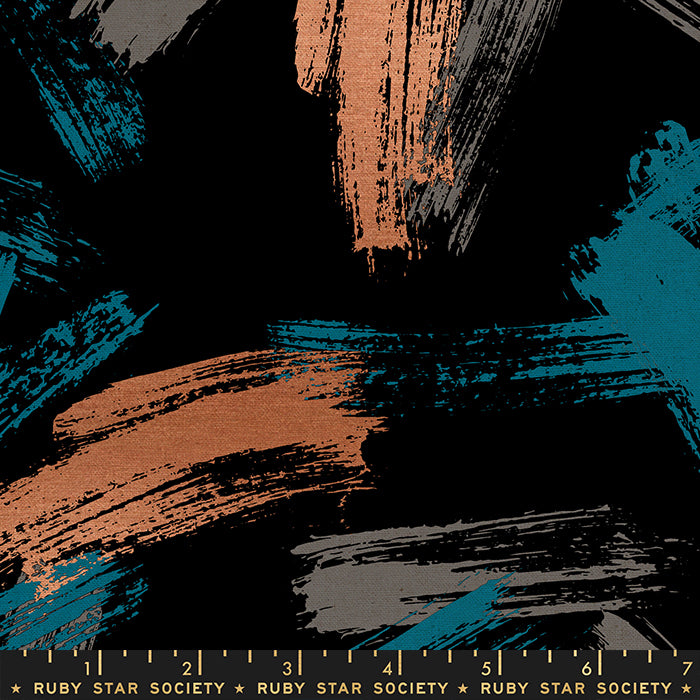 Birthday Party Linen Canvas by Ruby Star Society in Metallic Black