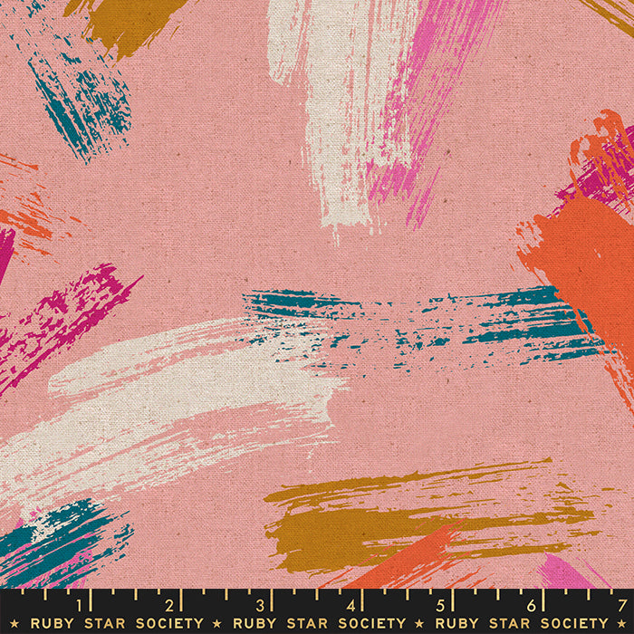Birthday Party Linen Canvas by Ruby Star Society in Cotton Candy