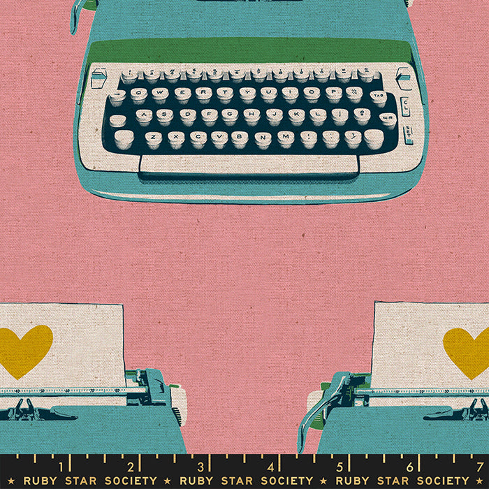 Darlings 2 Typewriter Linen Canvas by Ruby Star Society in Merry
