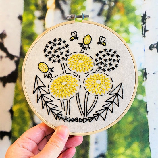 Bee Kind, Dandelion Embroidery Kit