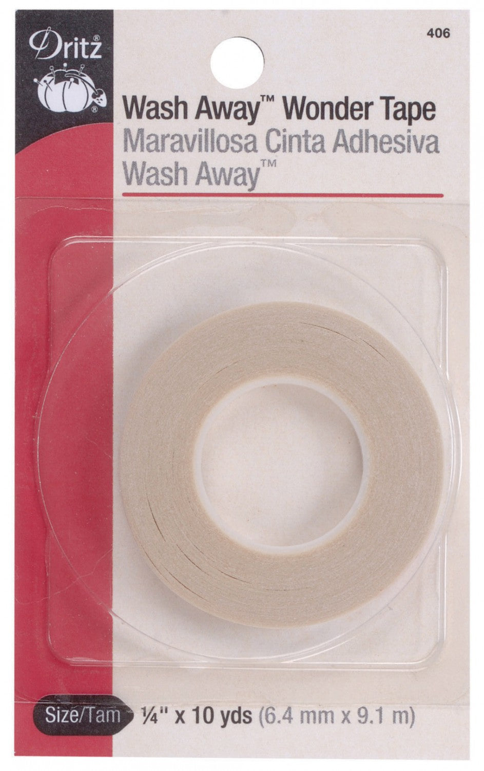 Wash-Away Wonder Tape 1/4 inch x 10 yd Notions Dritz