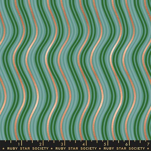 Elixir Metallic Wavelength by Ruby Star Society in Succulent Fabric Ruby Star Society