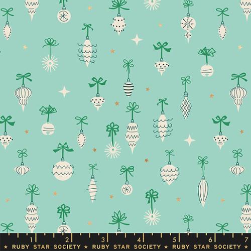 Jolly Darlings Ornamentals by Ruby Star Society in Frost Metallic Fabric Ruby Star Society