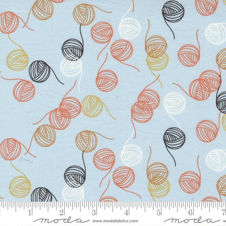 Lazy Afternoon Crocheting by Moda Fabric in Sky Fabric Moda Fabrics