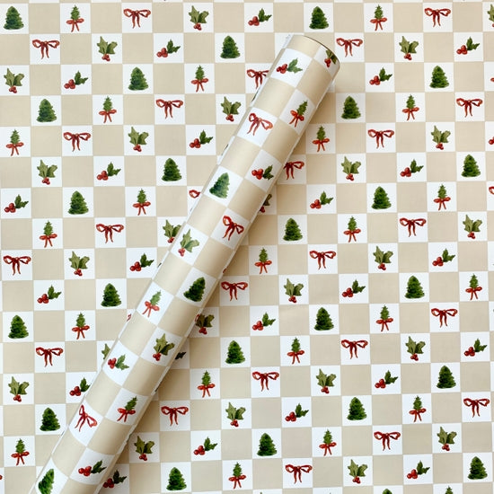 Merry Mini Checkerboard Gift Wrap
