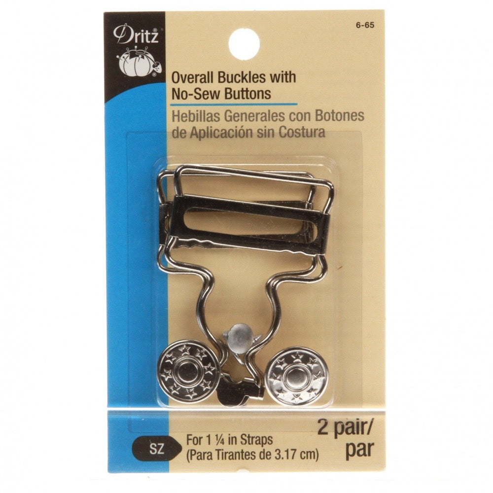 Overall Buckle With No Sew Buttons 1-1/4in Nickel