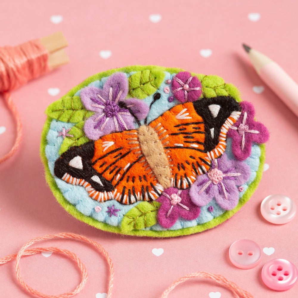 Butterfly Brooch Felt Craft Kit Kit Hawthorn Handmade