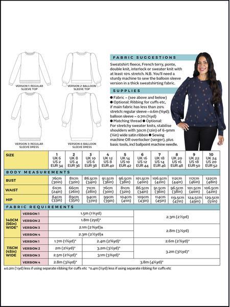 Sew a Billie Sweatshirt or Sweater Dress